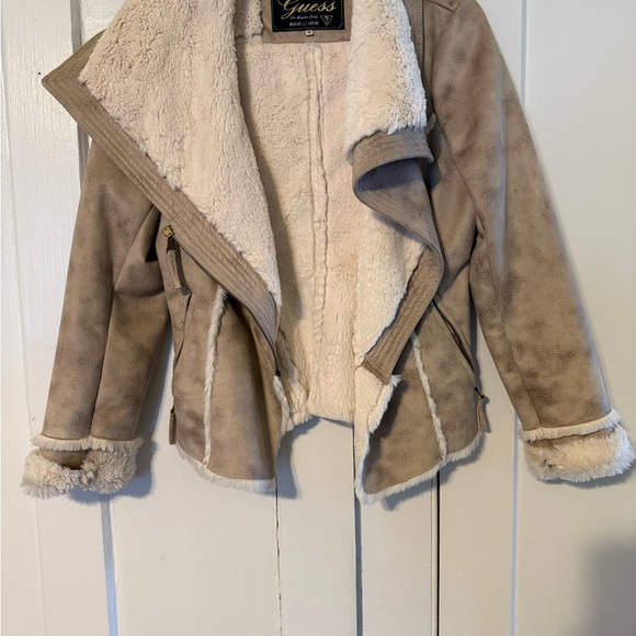 Guess Jackets & Blazers - 2000’s Guess faux shearling moto jacket